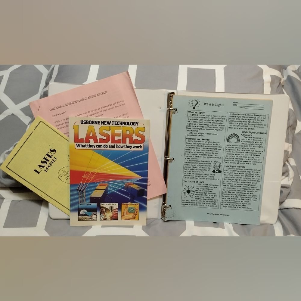 Usborne New Technology Lasers Book w/ Lesson Plans in Binder